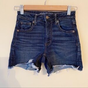 American Eagle Super Hi-Rise Shortie Denim Shorts